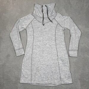 Kuhl Lea Dress Womens Large Gray Heather Cowl Neck Long Sleeve Tunic Pockets L